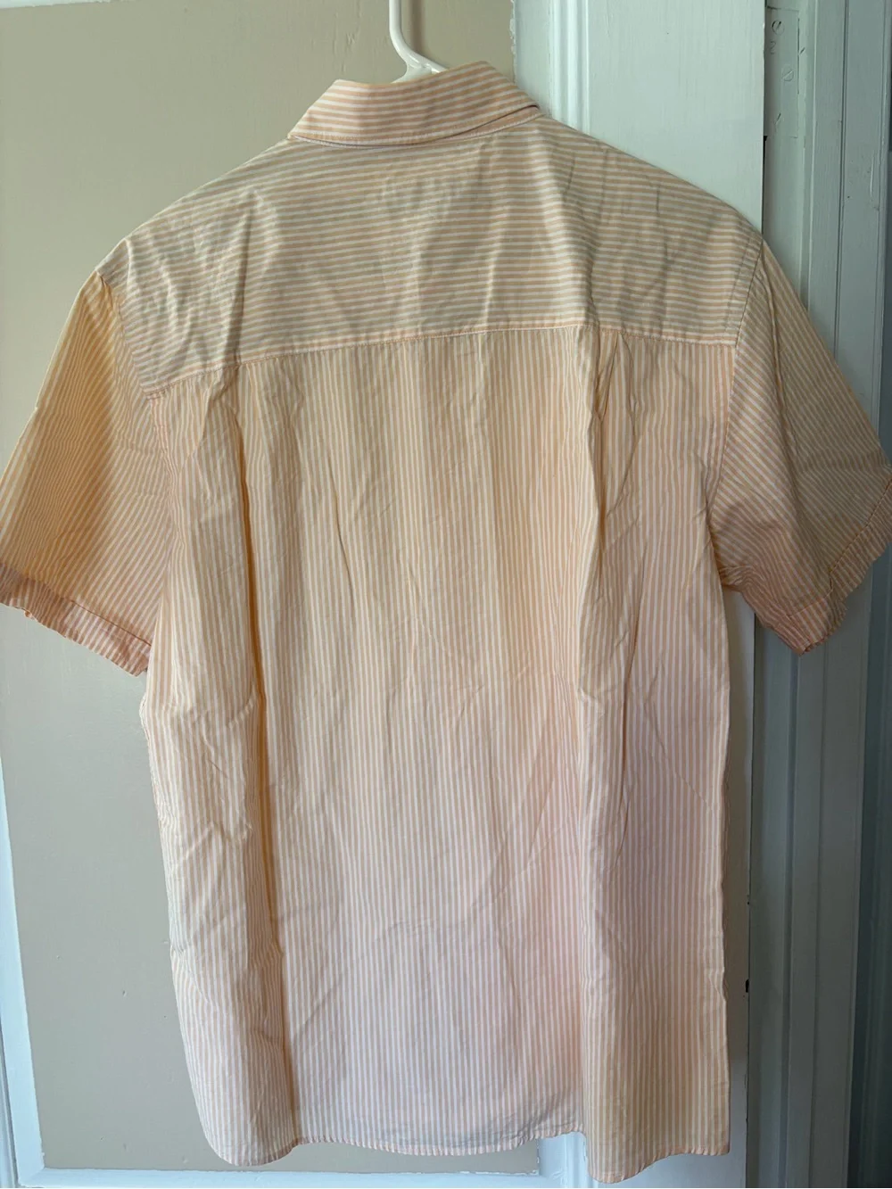 Michael Brandon Peach Striped Short-Sleeve Button-Down Shirt